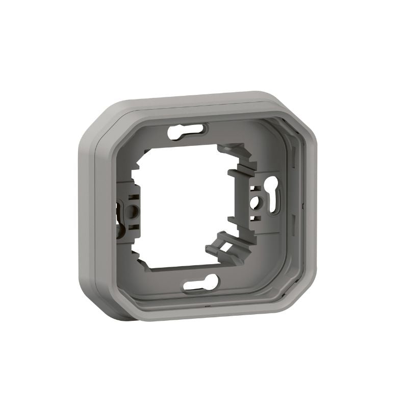 Legrand - Support plaque étanche pour montage encastré 1 poste Plexo - gris - Réf : 069681L
