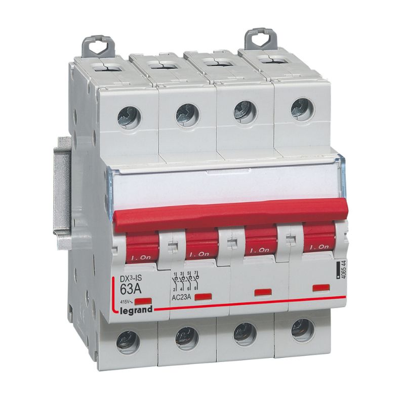 Legrand - Interrupteur-sectionneur DX³-IS à déclenchement - 4P 400 V~ - 63 A - 4 modules - Réf: 406544