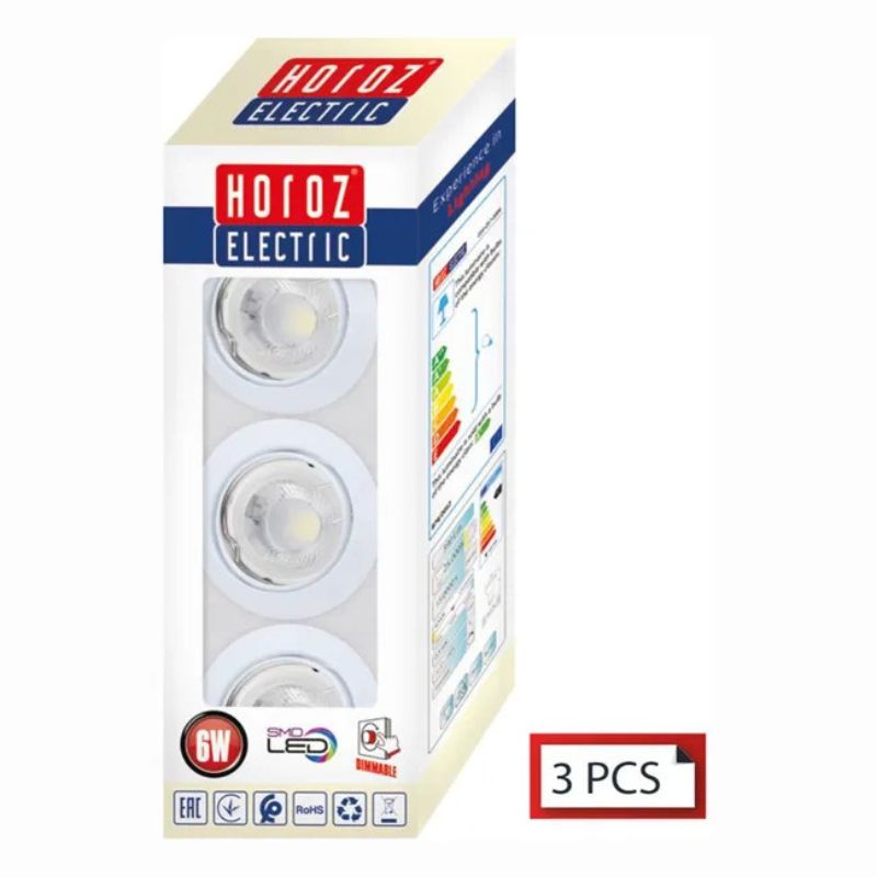 Kit 3 spots blanc à encastrer orientable GU10 6W dimmable