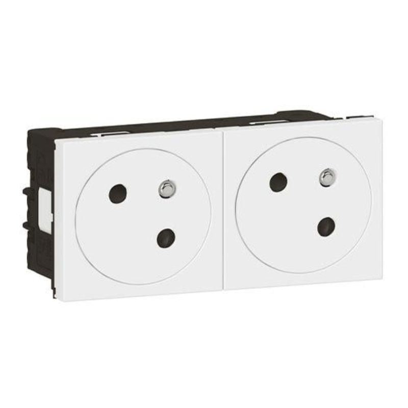 legrand double prise de courant blanc