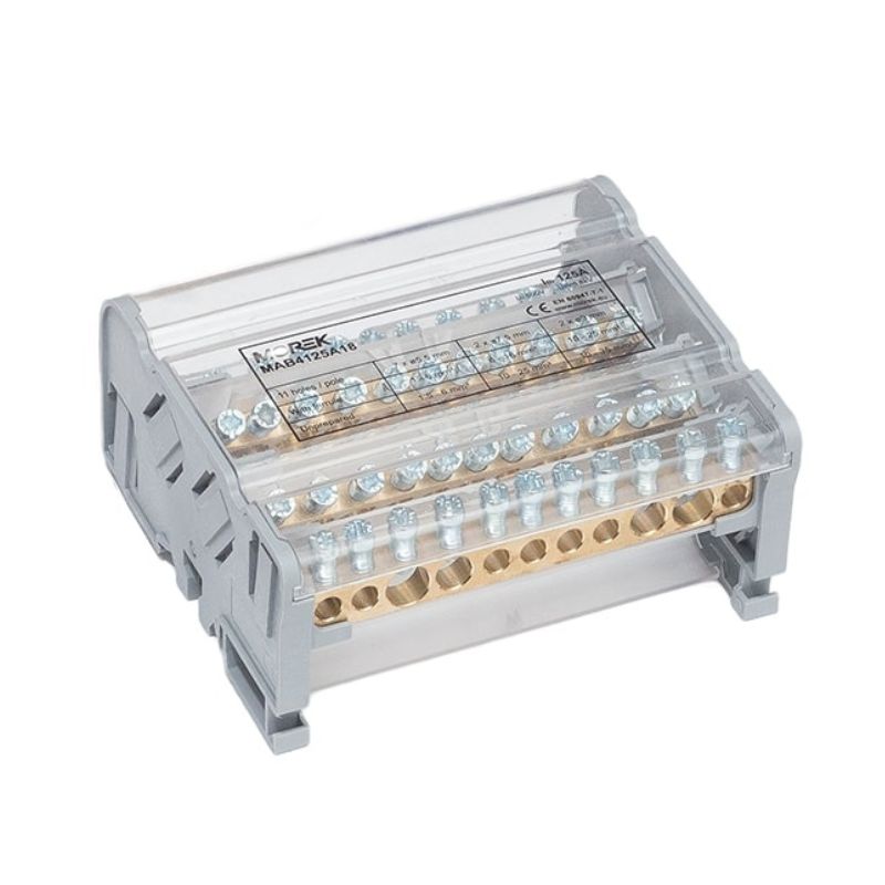 Moblock 4P 125A-11 2x35 + 2x25 + 7x6mm² Distribution block - MAB4125A18