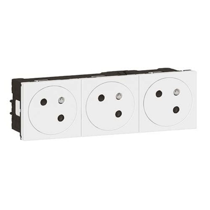 legrand Mosaic triple prise de courant blanc