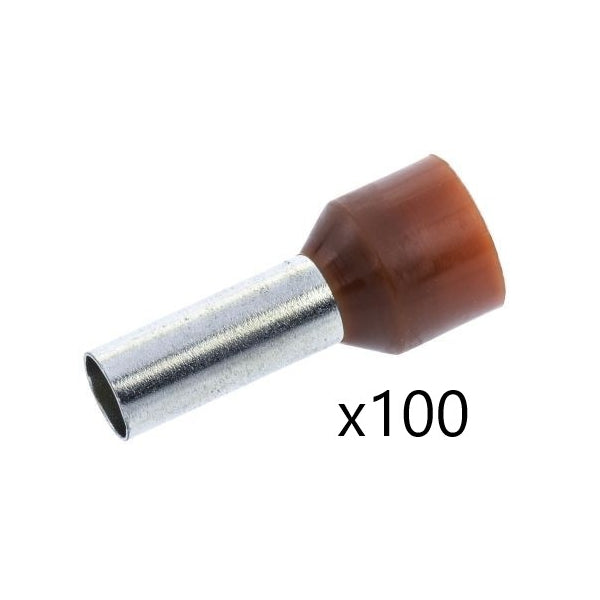 Embout de câblage marron 10mm2 - 41055 X 100 UNITES