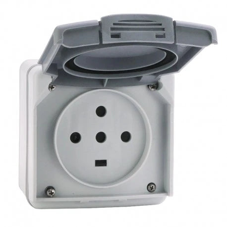 Legrand - Prise 3P+T+N étanche 20A Plexo complet IP55 saillie - gris- Réf : 091657