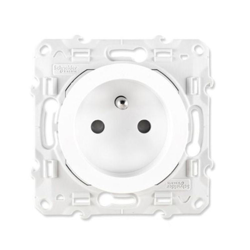 Prise de courant SCHNEIDER Odace 2P+T blanc - S520059