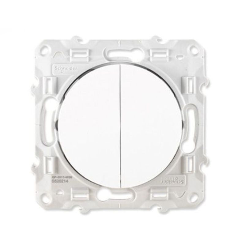 Interrupteur double va et vient blanc SCHNEIDER Odace - S520214