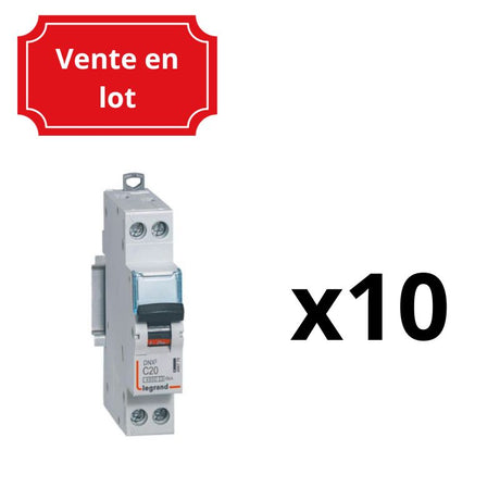 Lot de 10 disjoncteurs legrand 20A