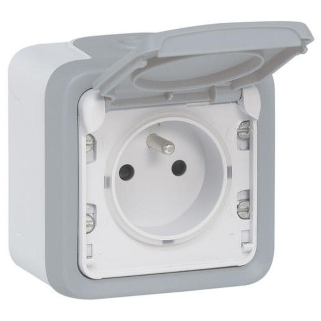 Prise de courant LEGRAND Plexo 2P+T étanche complet gris IP55 - 069731